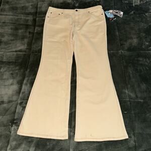 Future Collective Gabriella Karefa-Johnson Pants Womens 16 Ivory Denim Flare Leg